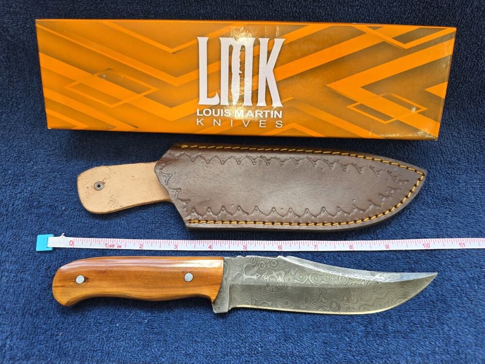 Hunting Bowie Knife 10.25 Inch Custom Forged Damascus Blade LMK Knives #6875